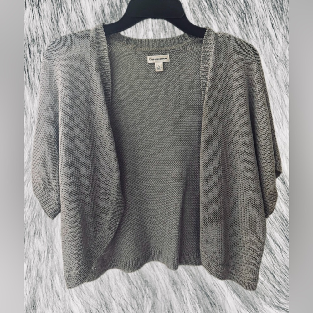 Croft & Barrow Charcoal Open-Front Cardigan Shrug